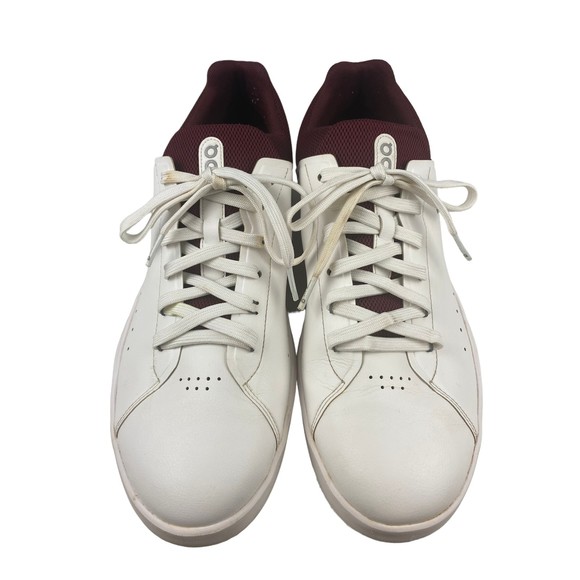 On Cloud ‘The Roger’ Advantage White and Burgundy Athletic Shoes - Picture 2 of 15